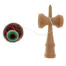 Eye Shape Crackle Paint Wooden Kendama Kids Skill Ball Game Toy Black&Orange