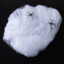 Spider Web Halloween Props Home Party Bar Decoration Stretchy Cobweb W/ 2 Spider White