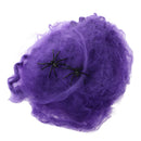 Spider Web Halloween Props Home Party Bar Decoration Stretchy Cobweb W/ 2 Spider Purple