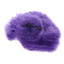 Spider Web Halloween Props Home Party Bar Decoration Stretchy Cobweb W/ 2 Spider Purple