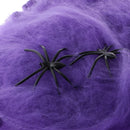 Spider Web Halloween Props Home Party Bar Decoration Stretchy Cobweb W/ 2 Spider Purple