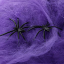 Spider Web Halloween Props Home Party Bar Decoration Stretchy Cobweb W/ 2 Spider Purple
