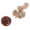 Black/Orange Crackle Paint Traditional Kendama Ball Kids Educational Toy Xmas Gift