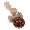 Black/Orange Crackle Paint Traditional Kendama Ball Kids Educational Toy Xmas Gift