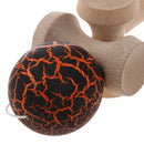 Black/Orange Crackle Paint Traditional Kendama Ball Kids Educational Toy Xmas Gift