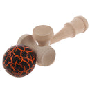 Black/Orange Crackle Paint Traditional Kendama Ball Kids Educational Toy Xmas Gift