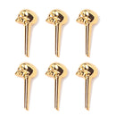 6 pcs Gold Zinc Alloy Skull Head Bridge Pins for Mandolin/Acoustic Guitar