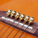 6 pcs Gold Zinc Alloy Skull Head Bridge Pins for Mandolin/Acoustic Guitar
