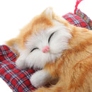 Lifelike Cloth Pad Cat Doll Animal Toy Desk Ornament Kids Pretend Gift