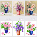 5D Diamond Painting Camellia Vase Cross Stitch DIY Handcraft Wall Decor