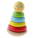 Smiling Rainbow Stacker Tower Wooden Stacking Rings Stacking Stack Up Nest for Kids Early Education