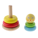 Smiling Rainbow Stacker Tower Wooden Stacking Rings Stacking Stack Up Nest for Kids Early Education