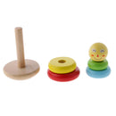 Smiling Rainbow Stacker Tower Wooden Stacking Rings Stacking Stack Up Nest for Kids Early Education