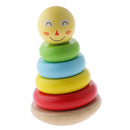 Smiling Rainbow Stacker Tower Wooden Stacking Rings Stacking Stack Up Nest for Kids Early Education