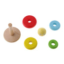 Smiling Rainbow Stacker Tower Wooden Stacking Rings Stacking Stack Up Nest for Kids Early Education