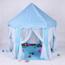 Portable Blue Play Tent Kids Girls Princess Castle Fairy Netting Castle Hexagon House