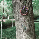 Brown Dream Catcher w/ Feathers Beads 17inch Home Room Art Crafts Ornaments