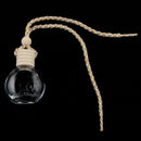 Charm Empty Glass Perfume Bottle Pendant for Car Hanging Decor Flat Shape