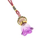 Charm Empty Glass Perfume Bottle Pendant for Car Hanging Decor Rose Flower