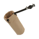 Portable 24cm PVC Drumstick Pouch w/ Metal Clamp Percussion Instrument Drum Sticks Bag - Khaki