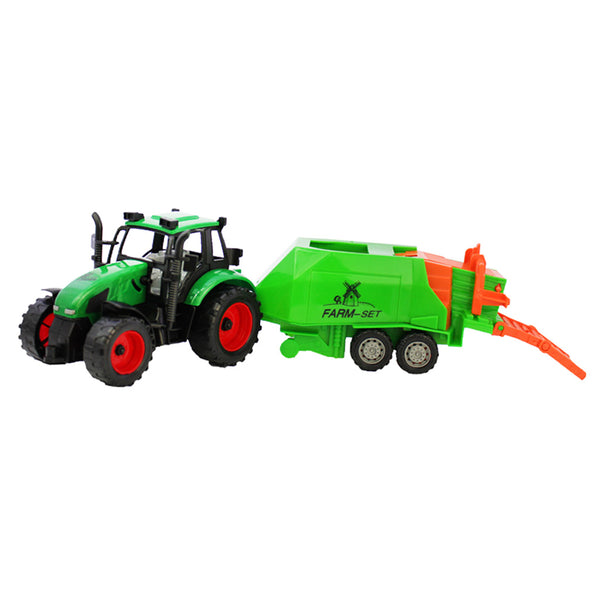 1/30 Farm Tractor Trailer Vehicle Metal Diecast Cars Toy Boys Playset Gift-F