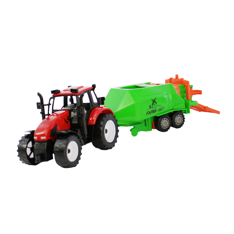 1/30 Farm Tractor Trailer Vehicle Metal Diecast Cars Toy Boys Playset Gift-E