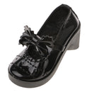 Pair of Lolita Chunky Heel Round-toe Bowknot Shoes for 1/3 BJD Dolls - Black