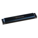 24 Hole Polyphony Harmonica, C w/ Case, Professional Harmonica Titanium Blue