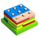 Intelligence Geometry Assembly Wooden Building Blocks Kids Intelligence Exercising Toy Puzzle Gifts