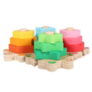 Wooden Colorful Wisdom Shape Column Turtle Geometry Pillars Educational Toys