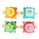 Wooden Colorful Wisdom Shape Column Turtle Geometry Pillars Educational Toys