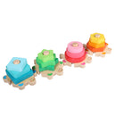 Wooden Colorful Wisdom Shape Column Turtle Geometry Pillars Educational Toys