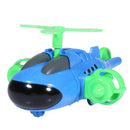 Plastic Blue Pull Back Assembled Airplane Model Children Educational Toys