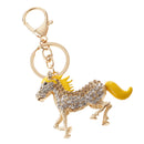 Horse Pendant Crystal Keychain Keyring Bag Purse Charm Keyfob Key Chain Ring Gifts Yellow