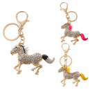 Horse Pendant Crystal Keychain Keyring Bag Purse Charm Keyfob Key Chain Ring Gifts Yellow