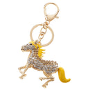 Horse Pendant Crystal Keychain Keyring Bag Purse Charm Keyfob Key Chain Ring Gifts Yellow