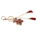 Hot Tassel Bear Charm Pendant Crystal Purse Bag Car Phone Key Chain Ring Keychain Keyring Red
