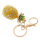 Pineapple Fruit Charm Crystal Keychain Purse Bag Pendant Keyring Key Chain Ring Gift Yellow