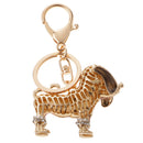 Purse Handbag Car Chain Gift Poodle Dog Keychain Keyring Charm Crystal Pendant Pink