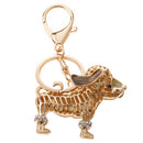 Purse Handbag Car Chain Gift Poodle Dog Keychain Keyring Charm Crystal Pendant Blue