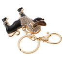 Purse Handbag Car Chain Gift Poodle Dog Keychain Keyring Charm Crystal Pendant Black