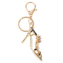 Opal Crystal High-heeled Shoes Crystal Keychain Keyring Purse Bag Key Chain Ring Pink