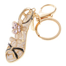 Opal Crystal High-heeled Shoes Crystal Keychain Keyring Purse Bag Key Chain Ring Pink