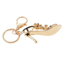 Opal Crystal High-heeled Shoes Crystal Keychain Keyring Purse Bag Key Chain Ring Pink