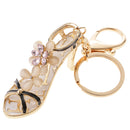 Opal Crystal High-heeled Shoes Crystal Keychain Keyring Purse Bag Key Chain Ring Pink