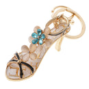 Opal Crystal High-heeled Shoes Crystal Keyring Keychain Purse Bag Key Chain Ring Blue