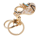 Opal Crystal High-heeled Shoes Crystal Keyring Keychain Purse Bag Key Chain Ring Blue