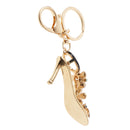 Opal Crystal High-heeled Shoes Crystal Keyring Keychain Purse Bag Key Chain Ring Blue