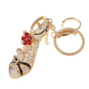 Opal Crystal High-heeled Shoes Crystal Keyring Keychain Purse Bag Key Chain Ring Red