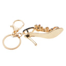 Opal Crystal High-heeled Shoes Crystal Keyring Keychain Purse Bag Key Chain Ring Red
